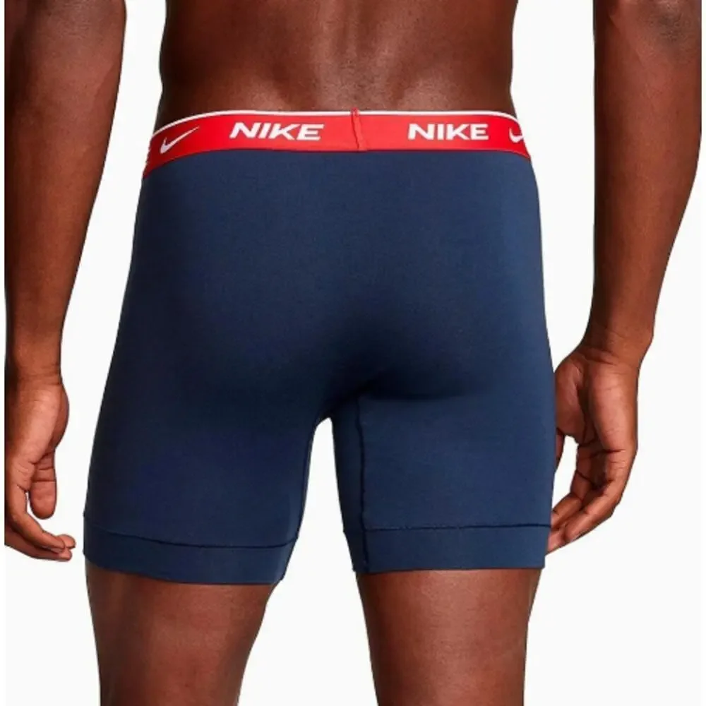 Nike Men's Obsidian Cool Gray Red Dri-FIT Essential Cotton Stretch Size S 3 Pack